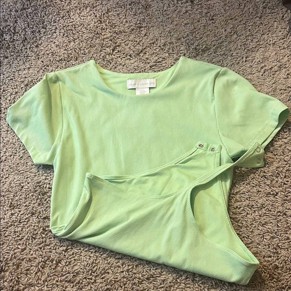 House of Harlow 1960 Light Green Short Sleeve Top